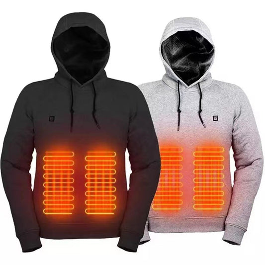 Cross Border Hooded Heating Sweatshirt Heating Clothing Men's USB Heating Sweatshirt Thermal Outdoor Casual Clothing Electric Heating